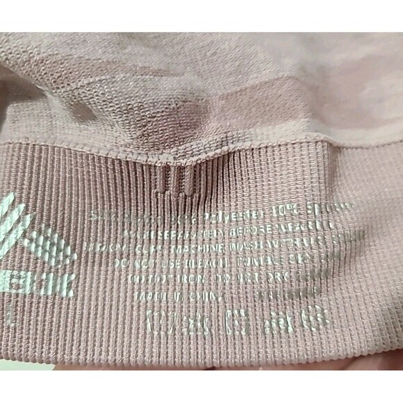 Lot 2 Reebok Strappy Mesh Stretch Sports Bras Teal Gray & Pink Mauve Camo Size L - Picture 9 of 10